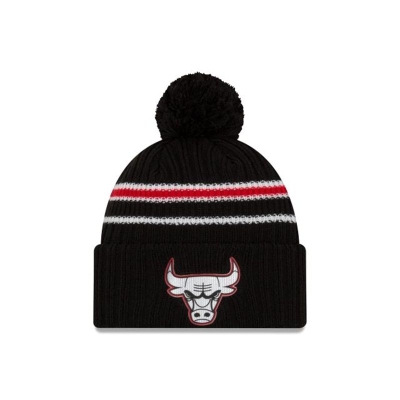 Chicago Bulls Gorra | New Era NBA Authentics Half Series Pom Knit Beanie Mexico - Negros